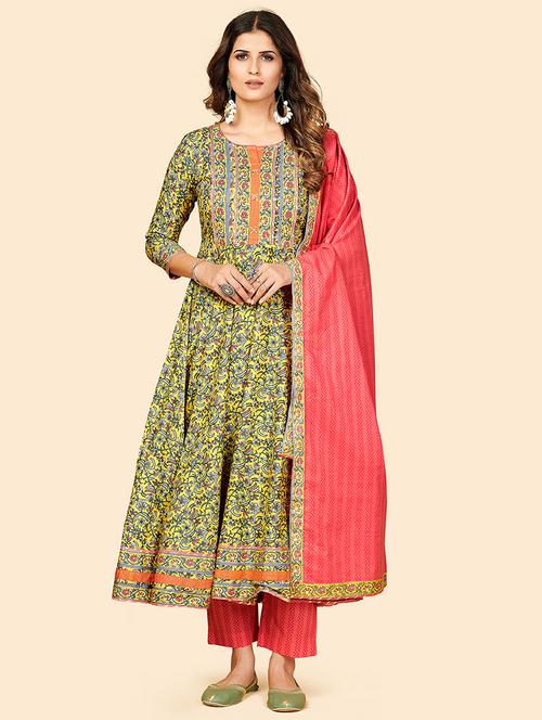 yellow cotton suit set - 18306145 - Very Small Image - 1