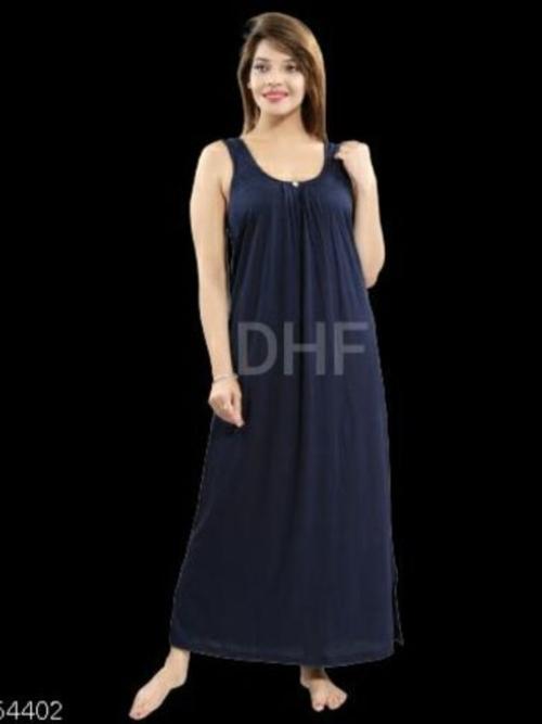 ladies cotton nighties blue color - 18306420 - Very Small Image - 1