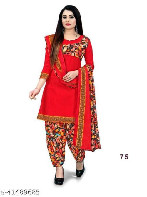 ladies cotton suit red color - 18306436 - Very Small Image - 1