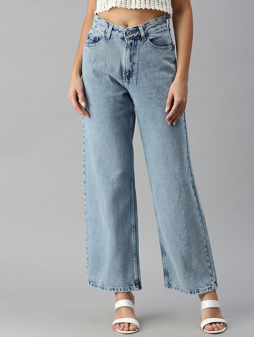 high rise stone washed denim jean - 18306503 - Very Small Image - 1