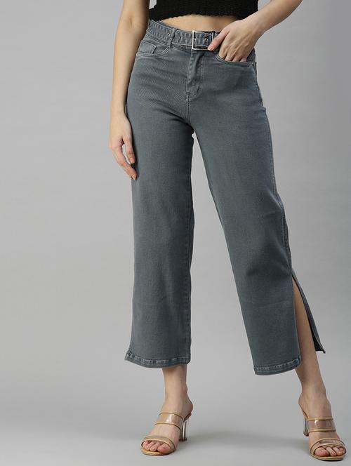 high rise stone washed denim jean - 18306506 - Very Small Image - 1