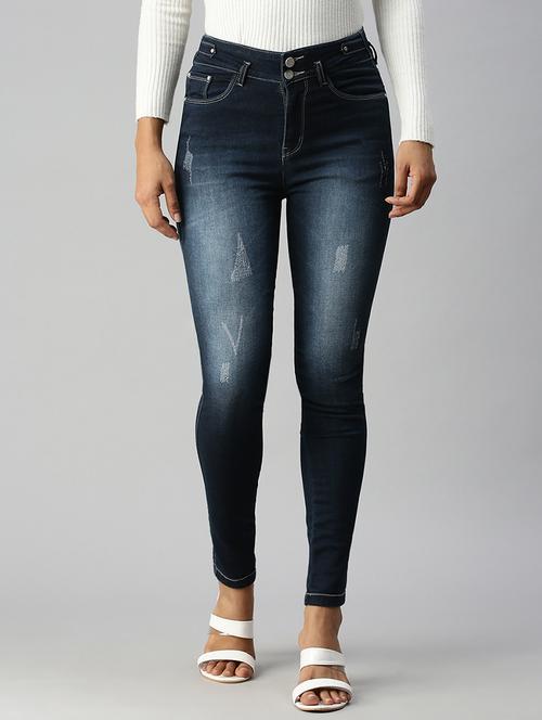 high rise stone washed denim jean - 18306543 - Very Small Image - 1