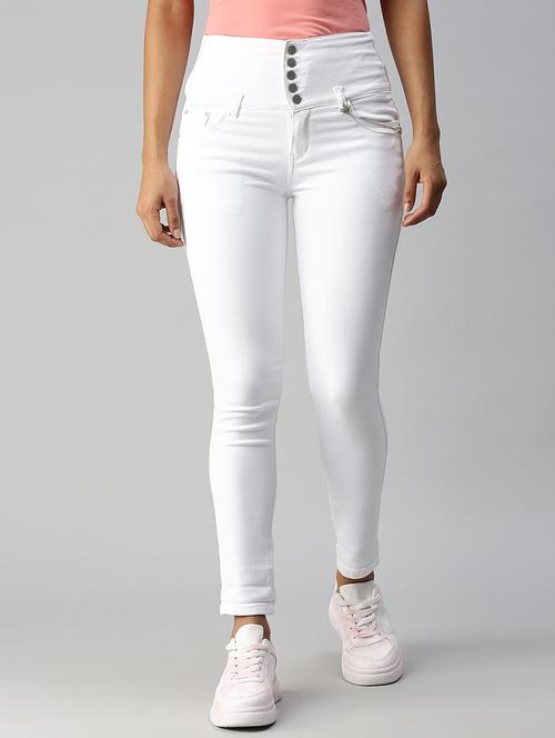 high rise solid denim jean - 18306549 - Very Small Image - 1