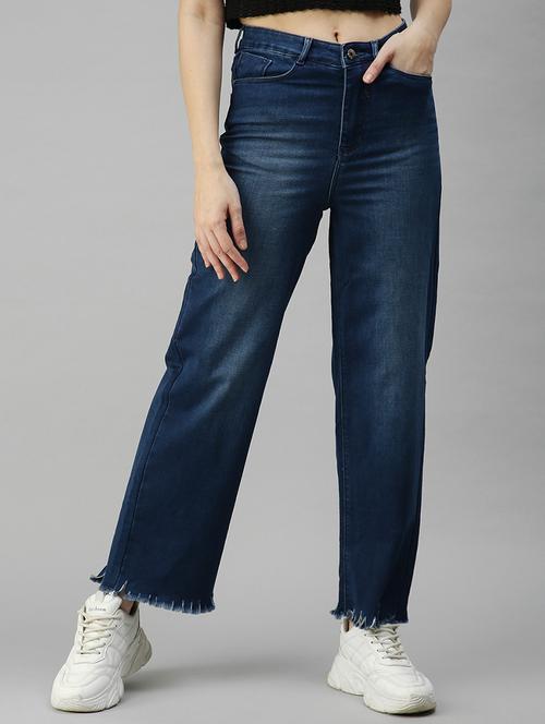 high rise stone wash denim jean - 18306597 - Very Small Image - 1