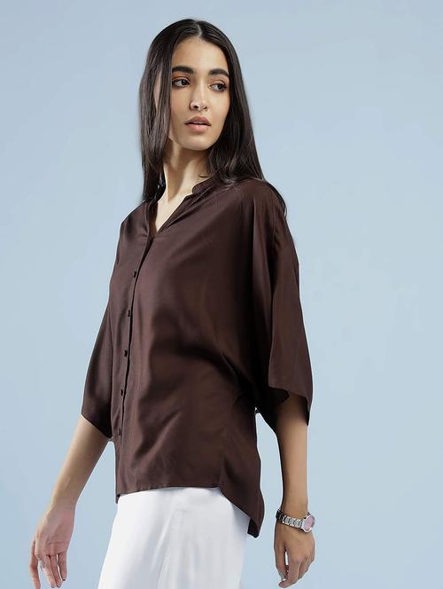 curved hem solid top - 18306622 - Very Small Image - 1