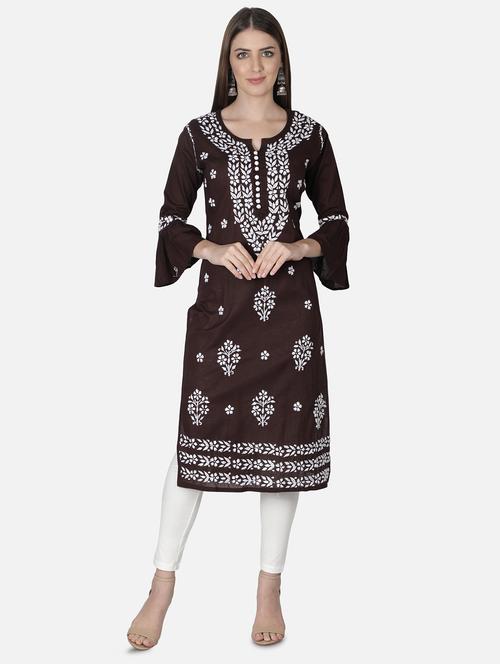 women's straight kurta - 18306957 - Very Small Image - 1