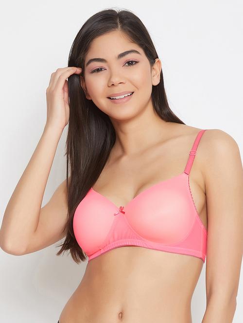 pink solid regular bra - 18307187 - Very Small Image - 1