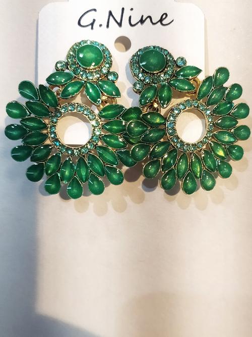 earrings for woman green color - 18307649 - Very Small Image - 1