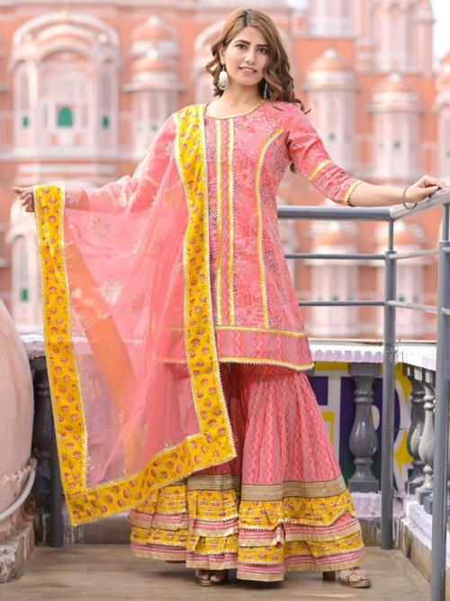 sharara for woman pink color - 18307663 - Very Small Image - 1
