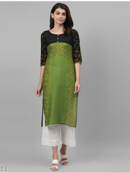 ladies cotton printed kurti green color - 18307695 - Very Small Image - 1
