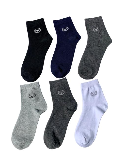 men pack of 6 solid above ankle length socks - 18307818 - Very Small Image - 1