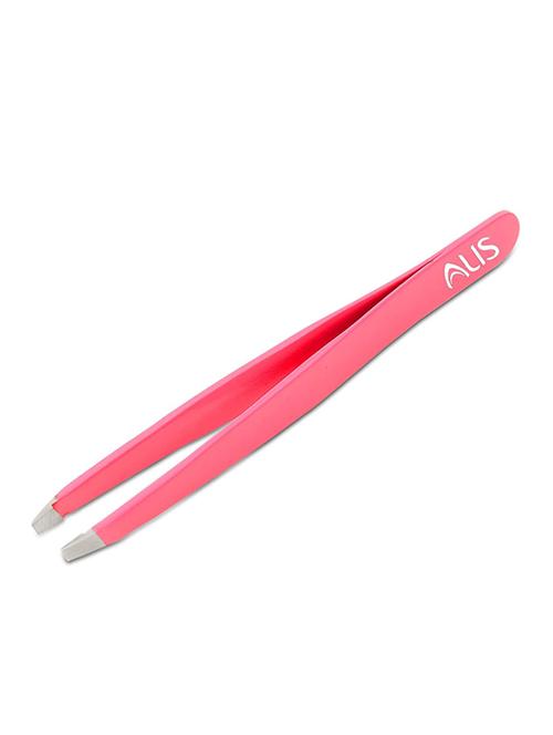 alis slant tip tweezers & eyebrow plucker for eyebrows & ingrown hair, plucking daily beauty tool (violetpink set of 1 pcs) - 18308114 - Very Small Image - 1