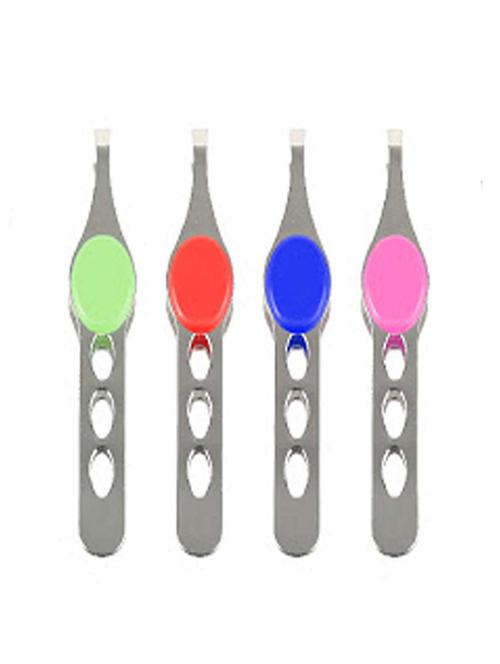alis square tip tweezer with silicone green rubber grip non-slippery dissing best precision tweezer (colour may vary) - 18308158 - Very Small Image - 1