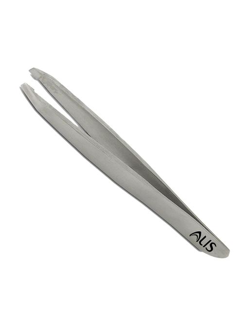 alis stainless steel slant tip tweezer | precision for hair plucker, eyebrow, upper lips eyelash extensions - 18308171 - Very Small Image - 1