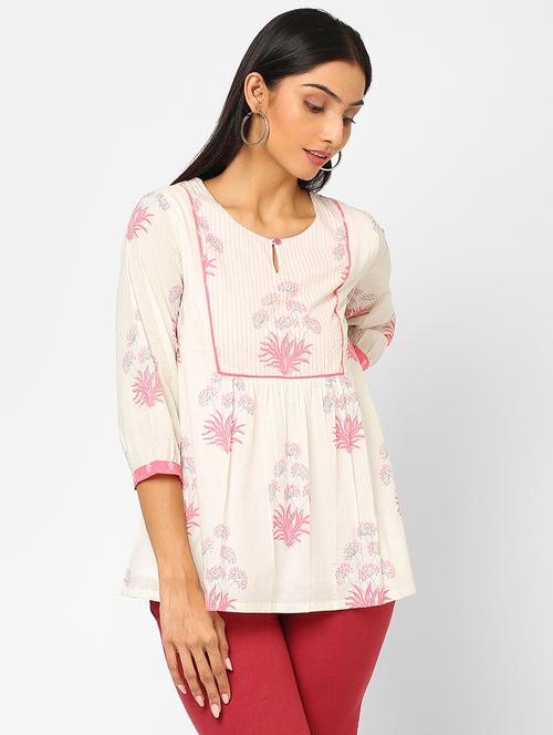 key hole neck floral regular top - 18308208 - Very Small Image - 1