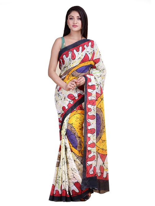 printed jamdani saree with blouse - 18308467 - Very Small Image - 1