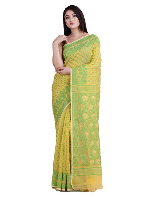 women's self design yellow colored saree - 18308476 - Very Small Image - 1