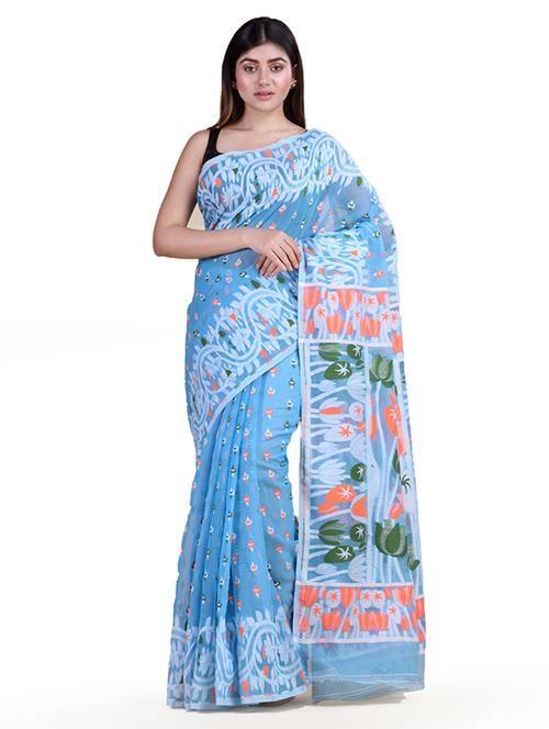 women's printed blue colored saree - 18308493 - Very Small Image - 1