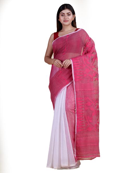 half & half jamdani saree - 18308498 - Very Small Image - 1