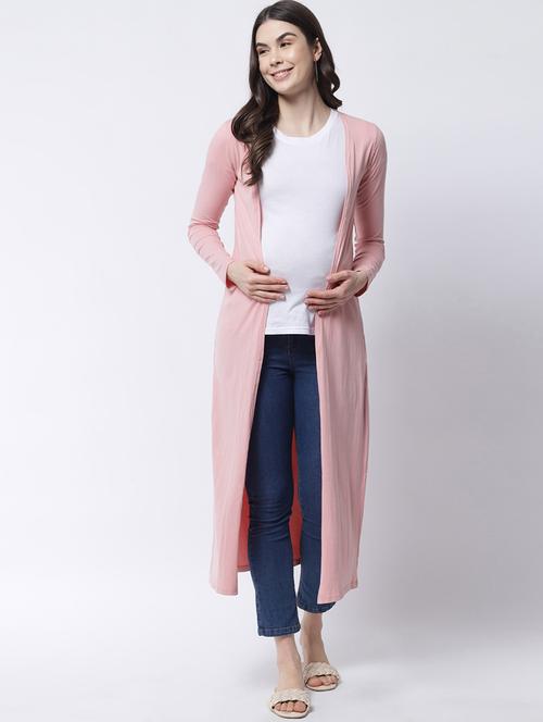 solid maternity wear long shrug - 18309223 - Very Small Image - 1