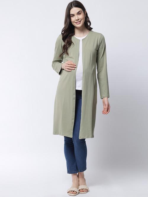solid maternity wear long shrug - 18309225 - Very Small Image - 1