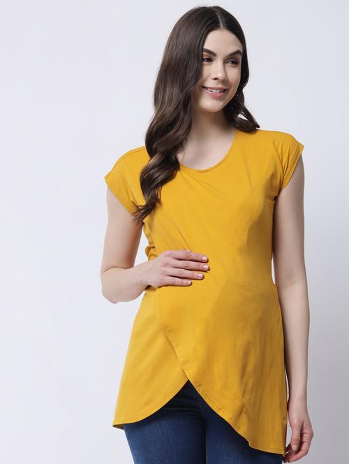 tie back solid maternity wear top - 18309231 - Very Small Image - 1