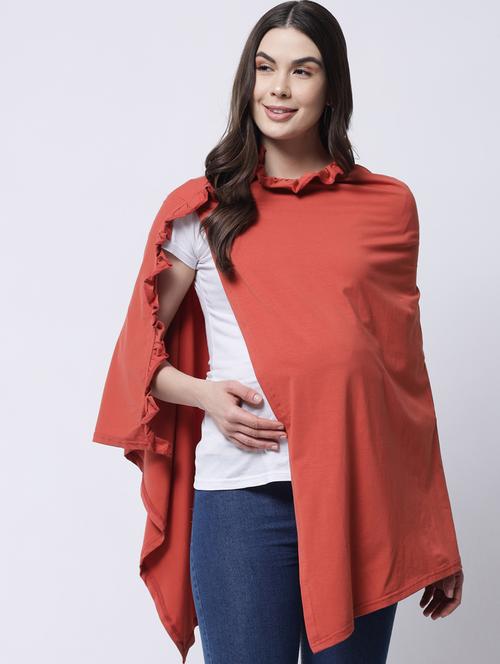 round neck solid maternity wear cape - 18309232 - Very Small Image - 1