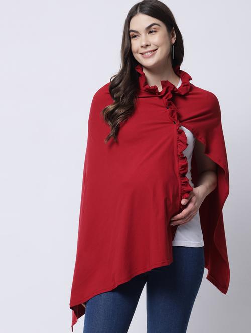 round neck solid maternity wear top - 18309233 - Very Small Image - 1