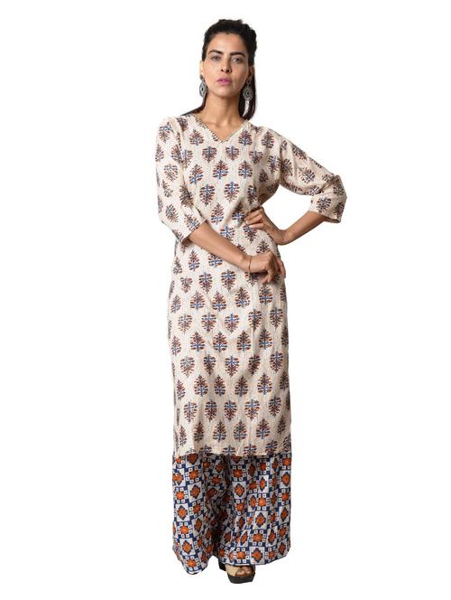 blue rayon kurta palazzo set - 18309383 - Very Small Image - 1