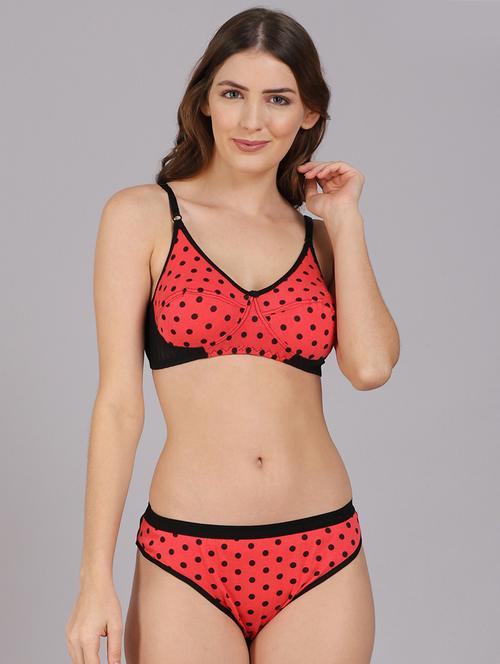 orange polka dot bra & panty set - 18309793 - Very Small Image - 1