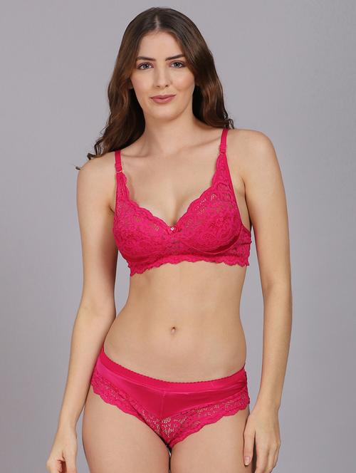 pink lace bras and panty set - 18309799 - Very Small Image - 1
