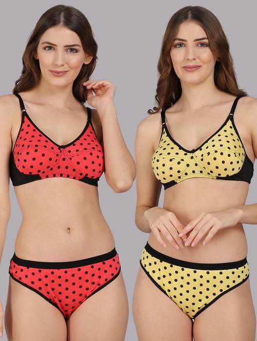 pack of 2 polka dot bra & panty set - 18309803 - Very Small Image - 1