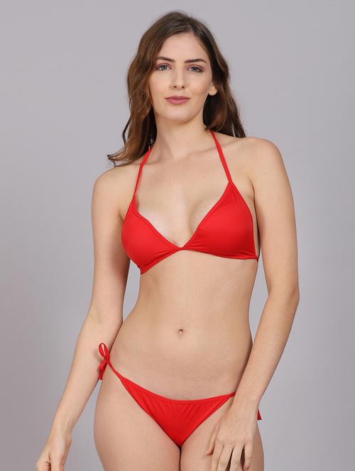 red polyester bras and panty set pack of 2 pcs - 18309891 - Very Small Image - 1
