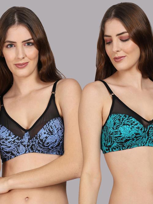 multi colored cotton regular bra pack of 2 pcs - 18310084 - Very Small Image - 1