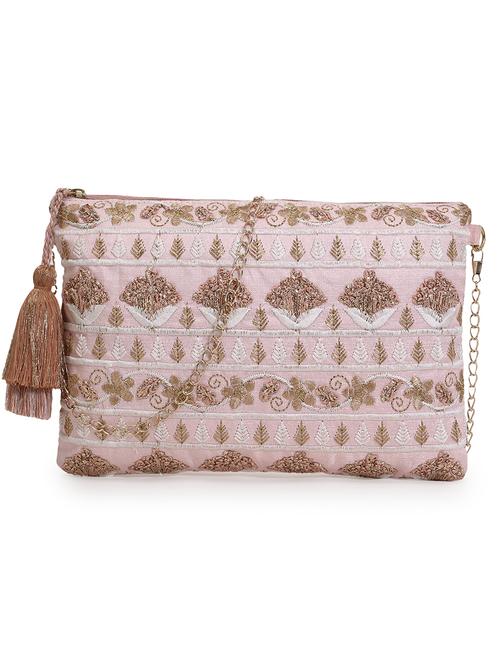 pink embroidered regular sling bag - 18310277 - Very Small Image - 1
