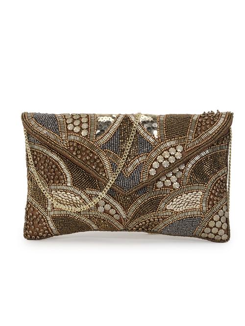 gold embellished regular sling bag - 18310286 - Very Small Image - 1