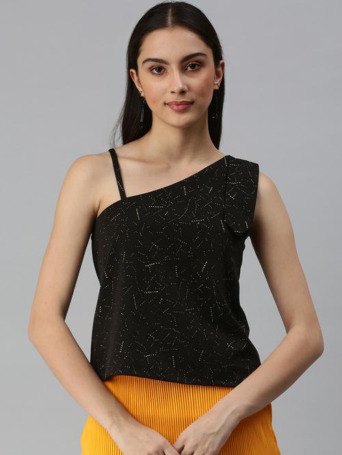 women's crop single shoulder top - 18310424 - Very Small Image - 1