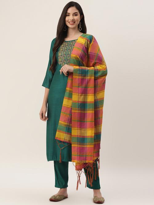 green rayon kurta pant set - 18310910 - Very Small Image - 1