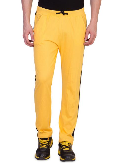 yellow color-blocked full length track pant - 18311387 - Very Small Image - 1