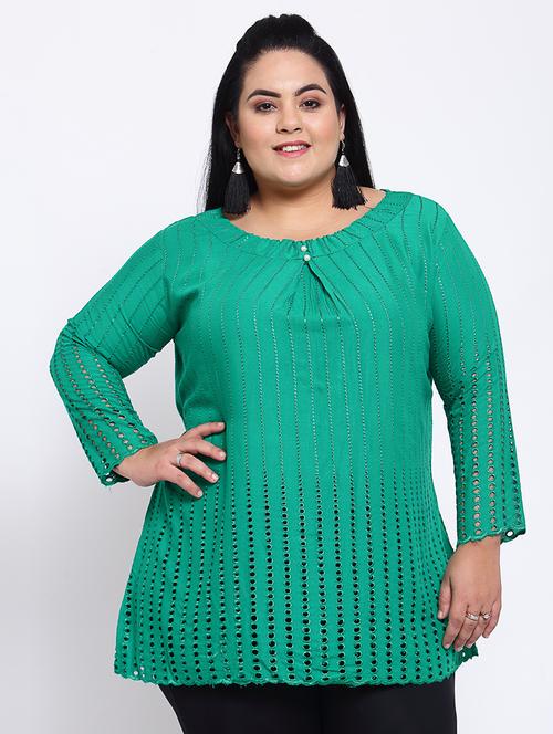 boat neck solid plus top - 18311792 - Very Small Image - 1
