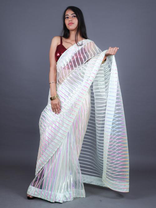 insight tea green saree - 18311803 - Very Small Image - 1