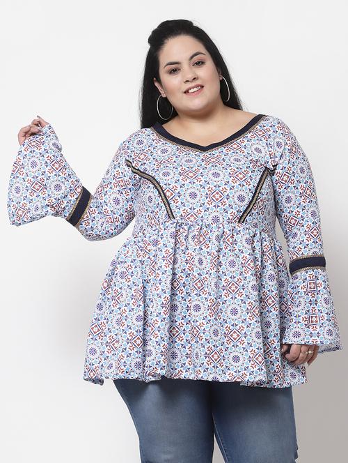 women's peplum v neck top - 18311848 - Very Small Image - 1