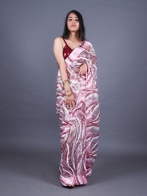 fairytale romance pink saree - 18311912 - Very Small Image - 1