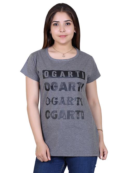women's front print round neck t-shirt - 18312003 - Very Small Image - 1