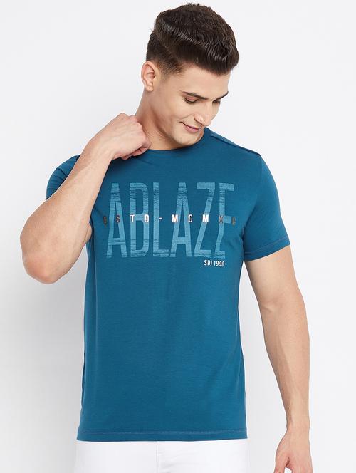 teal chest printed t-shirt - 18312064 - Very Small Image - 1
