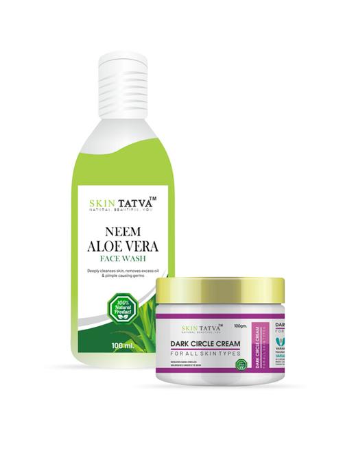 skin tatva dark circle cream & neem aloevera face wash combo - 18312095 - Very Small Image - 1