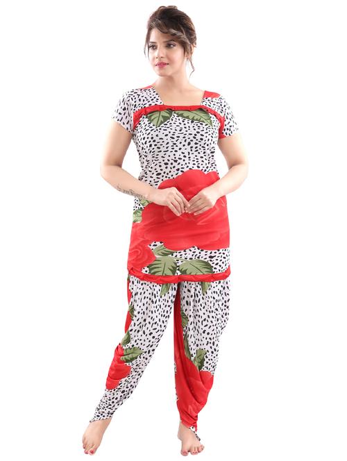 round neck printed nightwear pyjama set - 18312182 - Very Small Image - 1