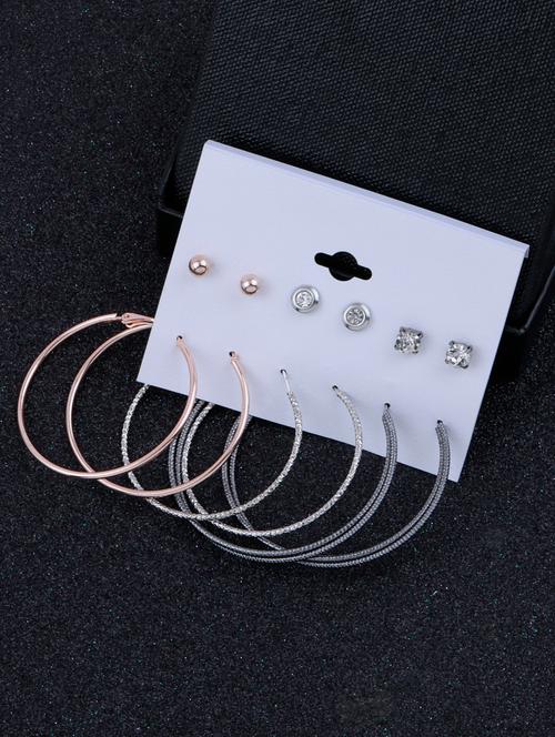 stylish earring multi designee set of 6 earrings - 18312720 - Very Small Image - 1