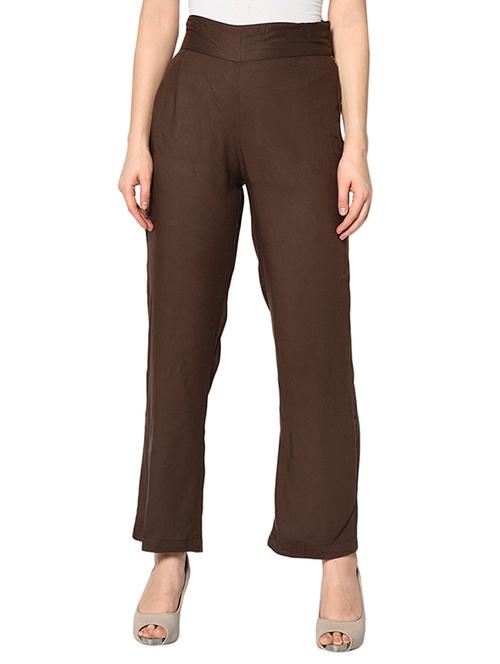 high rise solid flat front trouser - 18312730 - Very Small Image - 1