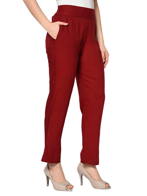 high rise solid flat front trouser - 18312732 - Very Small Image - 1